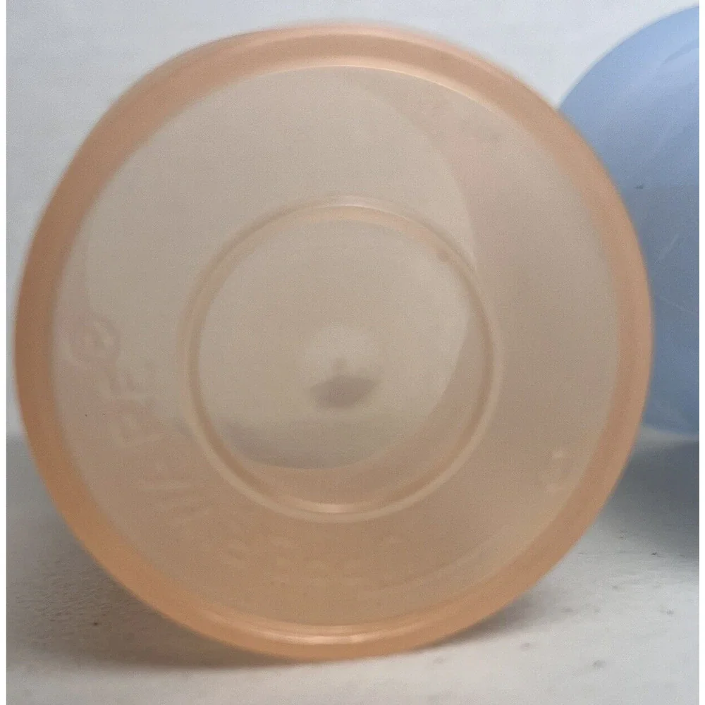 Tupperware Kids Bell Tumblers Cups 7 oz Pastel Blue Orange Translucent Lot #109
